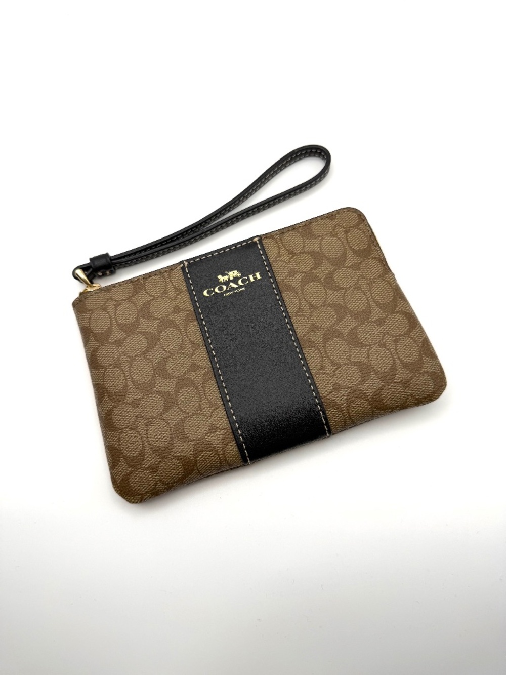 Coach Signature Canvas zip wristlet wallet New With Tags